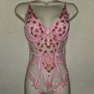 Victoria's Secret For Love & Lemons Whimsical Garden Teddy Size Large NWT